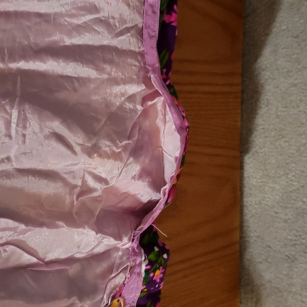 Vintage Floral Maxi Dress. Pink. Purple. Yellow. OOAK. 70s. Flower Power. - Picture 13 of 15